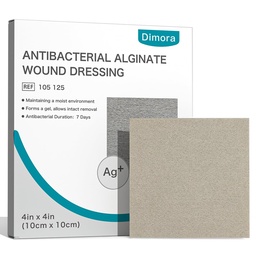 Dimora Frissítés Ezüst Kalcium Alginate sebek Dressing -Antibakteriális Non Stick Gaze, Highly Absorbent Sterile Bandage Pad, 4 "x 4" Patches 5 Packs