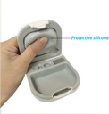 Hallássegítő eset akkumulátor tároló kemény kicsi 0.59 "* 2.44" * 1.57, "Szilikon Cushion, ITE, BTE hallókészülék (fehér)