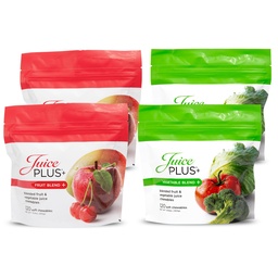 JuicePlus + Gyümölcs- és zöldségkeverék Soft Chews - Ízletes vegán gyümölcs, vega gumi vitaminok felnőttek és gyerekek számára - 4 hónap Ellátás 4 csomag (2 minden ízből)