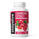 STAY ALIVE Cranberry Pills for Women and Men 1000mg D-mannose, Hibiscus and Grapefruit Seed Extract, 120 Count, D-mannose Cranberry Supplement, Vegan, Non-GMO & Gluten- Free Powder Capsules