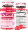 Vaginalis probiotikumok gumik a nők PH Balance, Odor Control Prebiotics, Cranberry, D-Mannose, Promotes Feminine Egészséges Vaginalis Flora, Vizeleti Tract, Élesztő, emésztési támogatás, Sugar Free, 60Cts