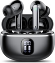 Vezeték nélküli fülhallgató, Bluetooth 5.3 Fejhallgató Big Bass Stereo, füldugók zajtalanító Mic LED Display, a fül fülhallgató IP7 vízálló, 50H Playtime for Sports, Black