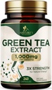Zöld tea kivonat kapszula 1000 mg - szabványosított 45% EGCG & 98% polifenolok - 3X Strength Green Tea Pills for Natural Energy - Támogatja a szív egészségét, gyógynövény kiegészítés, Vegan, Non-GMO - 240 kapszula