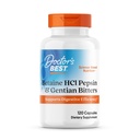Doktor legjobb Betaine HCI Pepsin & Gentian Bitters, Digesztikus Enzimek fehérje bontás és abszorpció, Non-GMO, Gluten Free, 120 Caps, Eredeti verzió