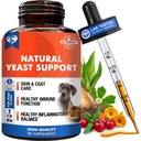 Natürliche Katzen & Hunde Hefe-Infektion Anti-Esch-Behandlung - juckende Ohren, Haut & Allergie Symptome Relief - Reduziert Entzündung & Relieves Irritation - Kräutermedizin Ergänzung Tropfen