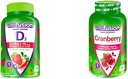 Vitafusion Extra Strength Vitamin D3 Gumi Epres Ízesített Csont- és Immuntámogatás (120 gróf) + Áfonyás Gumifélék Nőknek Vizeleti egészségügyi támogatás (60 gróf)