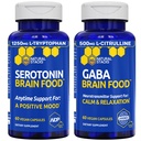 TERMÉSZETES STACKS Szerotonin & GABA Brain Food Bundle - Pozitív hangulat és nyugalom támogatása * - 120 teljes kapszula