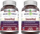 Amazing Formulas Inositol 1000mg Supplementary 124; Tablets Ț124; Non- GMO Thermaceuticals 124; Gluten- Free Agreement 124; Made in USA (2 Pack, 120 Count)