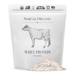 NorCal Organic Whey Protein - 124; 100% Grass- Fed, USDA Certified - 124; Pure, Clean Protein Sourced from Northern California Family Farms