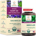 Valerian Root Natural Sleep Aid Formula Organic Skullcap, Lobelia & More - 90 Capsules - by Dr. Marco Sikafffy draft 124; Sana Herbal