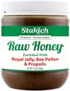 Stakich Royal Jelly, Bee Pollen, Propolis Enriched Raw Honey - Pure, Unprocessed, Unweated - 5 font (80 Ounce)