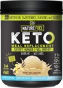 Nature Fuel Keto Meal Ersatzpulver - Glutenfrei mit Kokosnussöl MCTs und Grass-Fed Butter - Creamy Vanilla Milkshake - 14 Servierungen - Pantry Friendly, 17.1 Fl Oz
