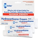 Globe (3 Pack Hydrokortizon Maximum Strength Cream 1%, Anti- Itch Cream for Redness, Duzzadás, Viszketés, Kiütés, Bug / Mosquito Bites, Ekzema, aranyér & More