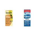 Senokot Extra Strength Natural növényi laxative for Gentle Overlight Relief & Colace Regular Strength Stool Softener 100 mg kapszula 100 Count Docusate Nátrium- Stimulant- Free