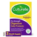Culturelle Pro Strength Daily Probiotics For Digestive Health (2 Month Supply) mit Präbiotika für Frauen und Männer, unterstützt okziale Durchfall, Gas & Bloating, Gluten & Soy Free, 60 Count