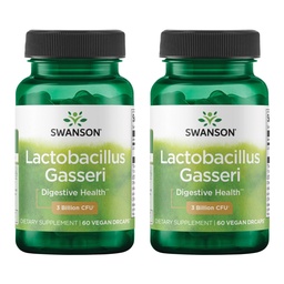 Swanson Lactobacillus gasseri - probiotikus kiegészítés az emésztést támogató 3 billió CFU - Design- Release Satiety & Fat Metabolizmus támogatás - (60 Veggie kapszula) 2 palack