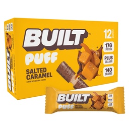 Épített bár, Puff Protein Bárok, Sózott karamell Puff, 17g Protein Snack, On- The- Bars, Csak 140 kalória, 6g Sugar, Collagen, Gluten Free, 12 gróf