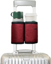 riemot poggyásztartó Utazási Kupa Holder Free Hand Drink Carrier - Hold Two Coffee Bugs - Fits Roll a Suitcase Handles - Ajándékok repülési tanúsítványok Utazók kiegészítők piros