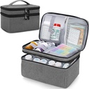 Medicine Organizer and Storage Bag empty, Family First Aid Box, Pill Bottle Organizer Bag for Pressure Medication, Supplements or Medical Kits, Zippered Medicine Bag for Home and Travel