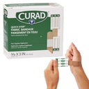 CURAD Quick Strip Fabric Sterile kötszerek gyors alkalmazás, 3 / 4 "x 3", doboz 100