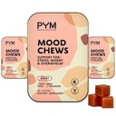 PYM Berry Mood Chews Support for Stress, Worry & Overwagm, 60 Count 124; 130mg GABA, 90mg L- Theanine Wastern 124; Vegan, Non- GMO, Gluten- Free, No Advanced Sugar 124; All- Natural Mood Balance Supplement Made in USA