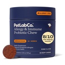 PetLab Co. Allergia & Immune Daily probiotics kutyáknak. Támogatja a Yeast Production, Szezonális Allergia, Időszakos viszketés, Gut & Digestive Health közepes méretű kutyák, csomagolás május Vary