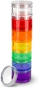 7 napos Medicine Pill Organizer - Stackable Pill Box - Illik a kis tabletták és vitamin kiegészítők, Tartsa a napi orvoslás szervezett egy helyen - Közepes - Szivárvány