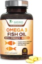 Omega 3 Fischöl 2400 mg – Triple Strength EPA & DHA Fettsäuren für Herz, Gehirn & Gelenkunterstützung – Wild-Caught, Burpless, Zitronen-Flaschen-Ergänzung – Natural, Non-GMO, Gluten-Free – 120 Softgels