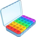 Daviky Pill Organizer, Daily Pill Box 7 Day, Weekly Pill Organizer 4 Times egy nap, Big Travel Pill Case 28 Compartment tartani gyógyszer, vitamin és kiegészítés (kék)