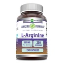 Erstaunliche Formeln L-Arginin Ergänzung | 500 Mg | 250 Kapseln | Aminosäure Ergänzung für Männer & Frauen | Non-GMO | Gluten Free | Made in USA