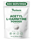 Reinheit Acetyl L-Carnitin-Pulver, 250g, ALCAR-Pulver, Aminosäure-Ergänzung, Acetyl L-Carnitin-Ergänzung für bessere kognitive Leistung und Muskelausdauer, Glutenfrei, Non-GMO, 500 Portionen