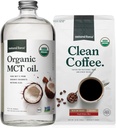 Natural Force Organic Ground Clean Coffee + Organic MCT Oil Bundle - 100% Tiszta Kókuszdió MCTs & Mold & Mycotoxin Free Coffee - Non-GMO, Keto, Paleo és Vegan - 10 Oz Bag és 32 Oz üveg