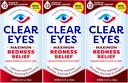 Clear Eyes Maximum Redness Eye Relief Eye Drops, 0,5 Fl Oz, 3-as csomag