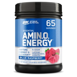 Optimum Nutrition Amino Energy - Előedzés zöld tea, BCAA, Amino Acids, Keto Friendly, Green Coffee Extract, Energy Powder - Kék málna, 65 szerváció (Packaging May Vary)