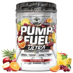 PMD Sports Pump Fuel Ultra Medium Stim - Premium Pre Workout Power & Muscle Pump, nagyobb fókusz, Endurance & Recovery, Premium Creatine, Arginine & Beta Alanine - Island Punch (30 szerváció)