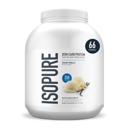 Izopure Zero Carb 100% tiszta tejsavó izolátum fehérje por, laktóz mentes, glutén mentes, Vitaminokkal, krémes vanília, 25 g fehérje Per szerving, 4,5 Lb, 66 adag (csomagolás május Vary)