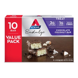 Atkins Endulge csokoládé kókusz bár, Dessert Favorite, Magas Fiber, 1g Sugar, 10 gróf