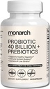 Probiotic 40 Million + Prebiotics: 4 Diverse Strains - Digestive & Gut Health (60 Capsules) - Probiotics Nőknek és férfiaknak - Natural Medicine 124; Gut Health & Immune Supplement Supplement)