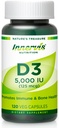 Magas hatásfokú D3-vitamin 5000 NE - Fokozza az immunitást, támogatja a csontot és fogakat, könnyen nyelhető 120 Veg kapszula