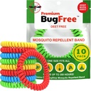 Szúnyogriasztó karkötők (10 csomag) Szúnyogriasztó karkötők felnőtteknek és gyerekeknek - Premium DEET- Free Bands - 10 Multicolor szalagok - Egyénileg csomagolt