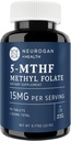 Neurogan L- 5- MTHF metil folsav kiegészítés, 15 mg - Active Folic acid - Vegan, Gluten- Free & Non- GMO - Supports Cognitive, Cardiovascularis & Mood Health - Made in USA, 90- Day Supply