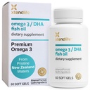 Xtendlife Omega 3 DHA Halolaj - 1100mg 700mg DHA és 300mg EPA - Omega 3 6 9 Kiegészítés szív és agy - 1 hónap ellátás (60 gróf)