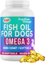 Omega 3 Fischöl für Hunde - 120 SoftGels - Skin & Coat Ergänzung für Hunde, Unterstützt gesunde Haut, Mantel, Gelenke, Herz-und Immunsystem, Premium Fish Oil Supplement für Hunde - Made in USA
