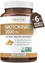 Healths Harmony Nattokinas 2000 FU (Non-GMO) Erőteljes Nattokináz- kiegészítés természetesen fermentált szójababból - (6 hónapos ellátás) 180 Vegan Natto kapszula