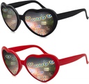 2 Pack szív formált diffraction szemüveg nőknek, Szív hatás napszemüveg tökéletes Valentin napi kiegészítők, Rave Party, Esküvői party, Zenei este, Tűzijáték Shows.