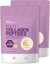 VivoNu Multi Collagen Peptides Powder, 16 Oz Hydrolized Protein Peptides spp. 124; Type I, II, III, V, X with Hyaluronic Acid, Biotin & Vitamin C Unflavoled Keto Paleo Friendly, EZ Mix in Drinks (2LB / 2Pack)