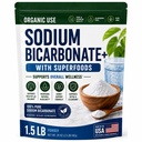 Organische Verwendung Natriumbicarbonat Alkaline Ergänzung für Alkalinität. Support Nieren- &amp; Magensäure Neutralisator w/Alkaline Superfoods. Natriumbicarbonat-Pulver Niere Immununterstützung Antacid Sport 1.5LB