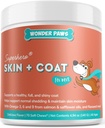 Wonder Paws Skin & Coat Supplement kutyáknak lazacolaj, Omega 3 & 6, EPA & DHA, Promotes Egészséges bőr és kabátot, Itchy Relief, Ízletes aromák, 70 bőr & kabát puha sajtok