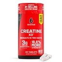 Hat csillag kreatin tabletták, X3 (60 Caplets) - kreatin nőknek és férfiaknak - Creatine kapszula támogatása izomerő - Pre & Post Workout Creatine Supplement for Muscle Recovery & Building - 20 Servings