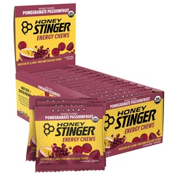 Méz Stinger Organic Gránátalma Passionfruit Energy Chew, Glutén mentes és koffein mentes, Testmozgás, Futtatás és teljesítmény, Sporttáplálkozás Otthon & Edzés, Pre and Mid Edzés, 12 Pack